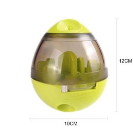 Dog Food Balls Tumbler Pet Puppy Feeder Dispenser Bowl Toy Leak Food Interactive Pet Tumbler Feeder Food Automatic Dispenser Bowl Interactive Balls (Color: Green)